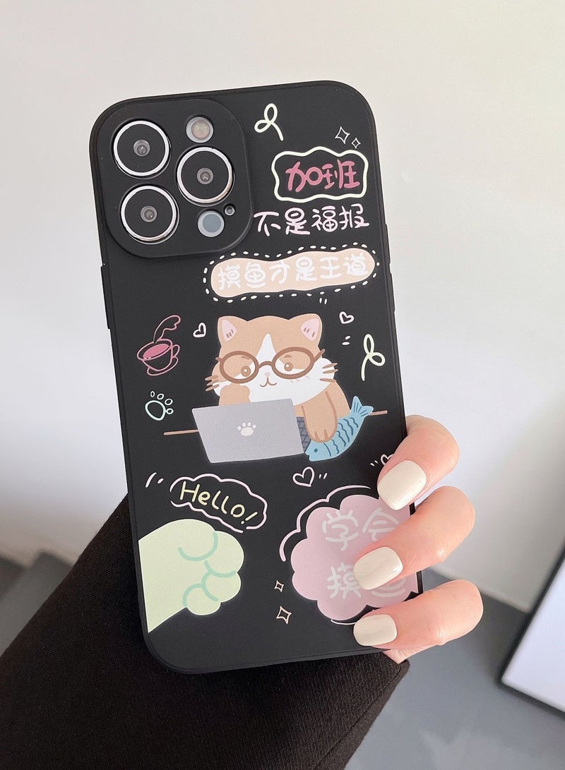 Loquat Cartoon Cat Silicone Soft Shell Apple Phone Case For iPhone