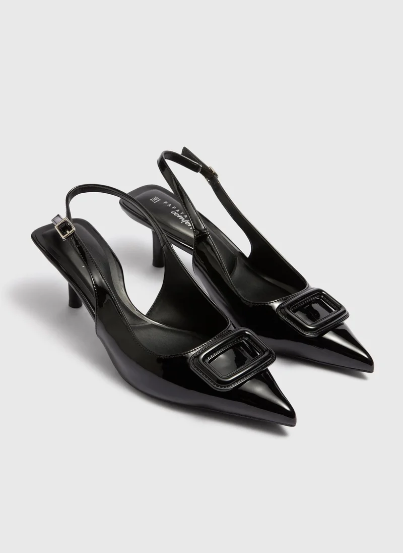 ماتلان Et Vous Black Hardware Pointed Heels