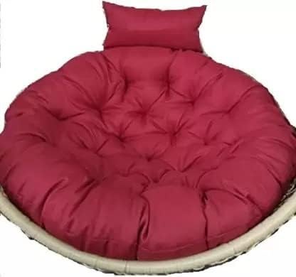 KYNE Round Cushion for Hanging Basket Polyester Round Shape Swing Chair Cushions for Outdoor Egg Swing Chair Garden Swing Seat Padded Pillow Cushion Wine redmehroon - Image 3
