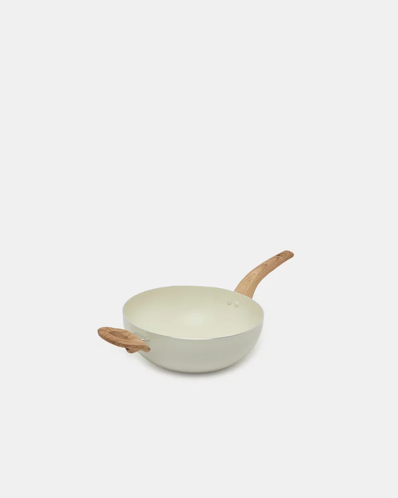 REDTAG Beige Aluminum Non Stick Wok Pan (24Cm)