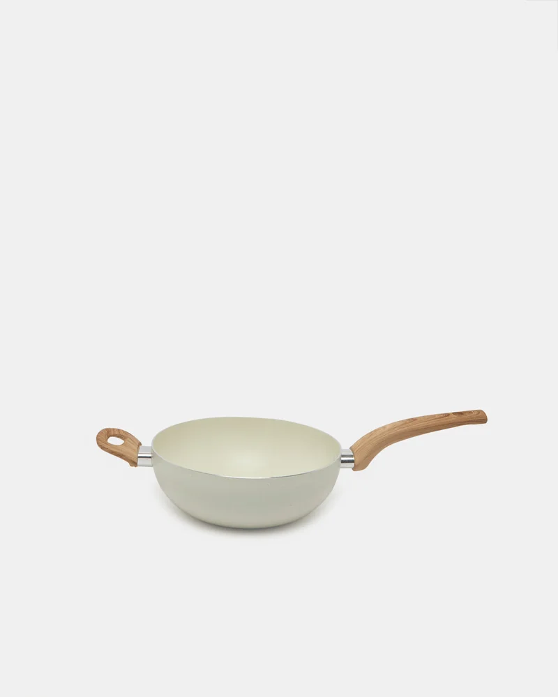 REDTAG Beige Aluminum Non Stick Wok Pan (24Cm)