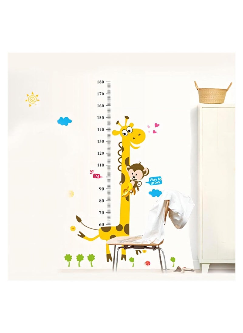 Cool Baby Style - Cartoon Giraffe Kids Growth Chart Height Measure For Home/kids Rooms Wall Stickers - Image 1