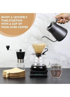 Plynox V60 Coffee Maker Set 9 Pcs Drip Coffee Maker Kit, Portable Travel Kit with Airtight Coffee Cans, Automatic Coffee Scale with Timer, Coffee Pot with Thermometer  - Image 4