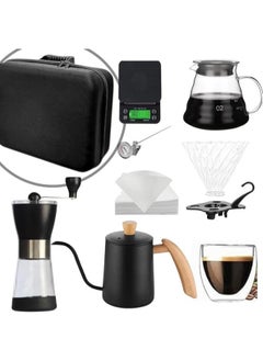 Plynox V60 Coffee Maker Set 9 Pcs Drip Coffee Maker Kit, Portable Travel Kit with Airtight Coffee Cans, Automatic Coffee Scale with Timer, Coffee Pot with Thermometer  - Image 1