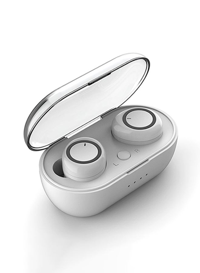 سماعة أذن TWS لاسلكية تعمل بتقنية البلوتوث 5.0 مزودة بخاصية التحكم باللمس مع ميكروفون وعلبة شحن وسماعات أذن منخفضة زمن الاستجابة، متوافقة مع أجهزة التابلت التي تعمل بنظام أندرويد وiOS وأجهزة الكمبيوتر أبيض وأسود