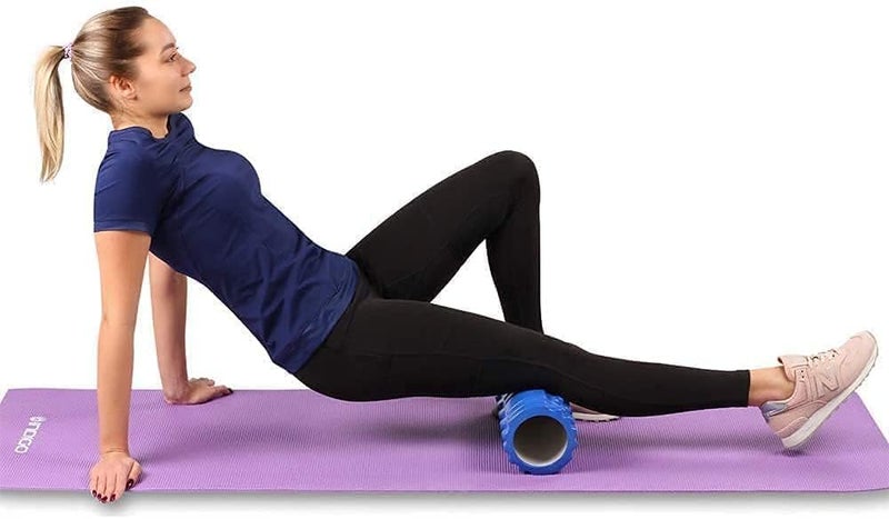 PRIME TAG EVA Foam Roller Muscle Massage & Fitness Roller for Yoga, Deep Tissue Massage, Stretching, Recovery & Muscle Relief (Multicolor– 45cm) - Image 3