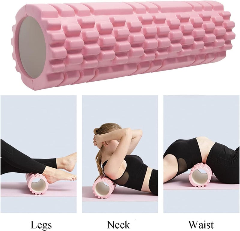 PRIME TAG EVA Foam Roller Muscle Massage & Fitness Roller for Yoga, Deep Tissue Massage, Stretching, Recovery & Muscle Relief (Multicolor– 45cm) - Image 4