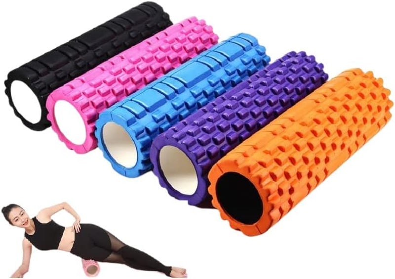 PRIME TAG EVA Foam Roller Muscle Massage & Fitness Roller for Yoga, Deep Tissue Massage, Stretching, Recovery & Muscle Relief (Multicolor– 45cm) - Image 1