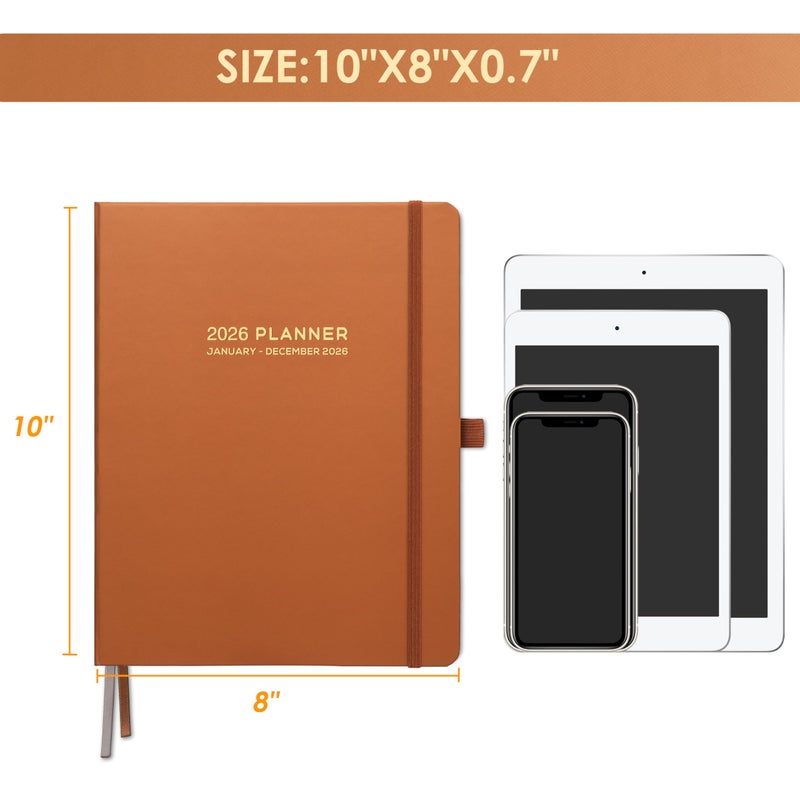 Tersus 2026 Planner - Planner 2026, 2026 Planner Weekly and Monthly, 8"Ã— 10", Jan 2026 - Dec 2026, Inner Pocket, Elastic Closure, Pen Loop, Bookmarks, Note Pages - Image 2