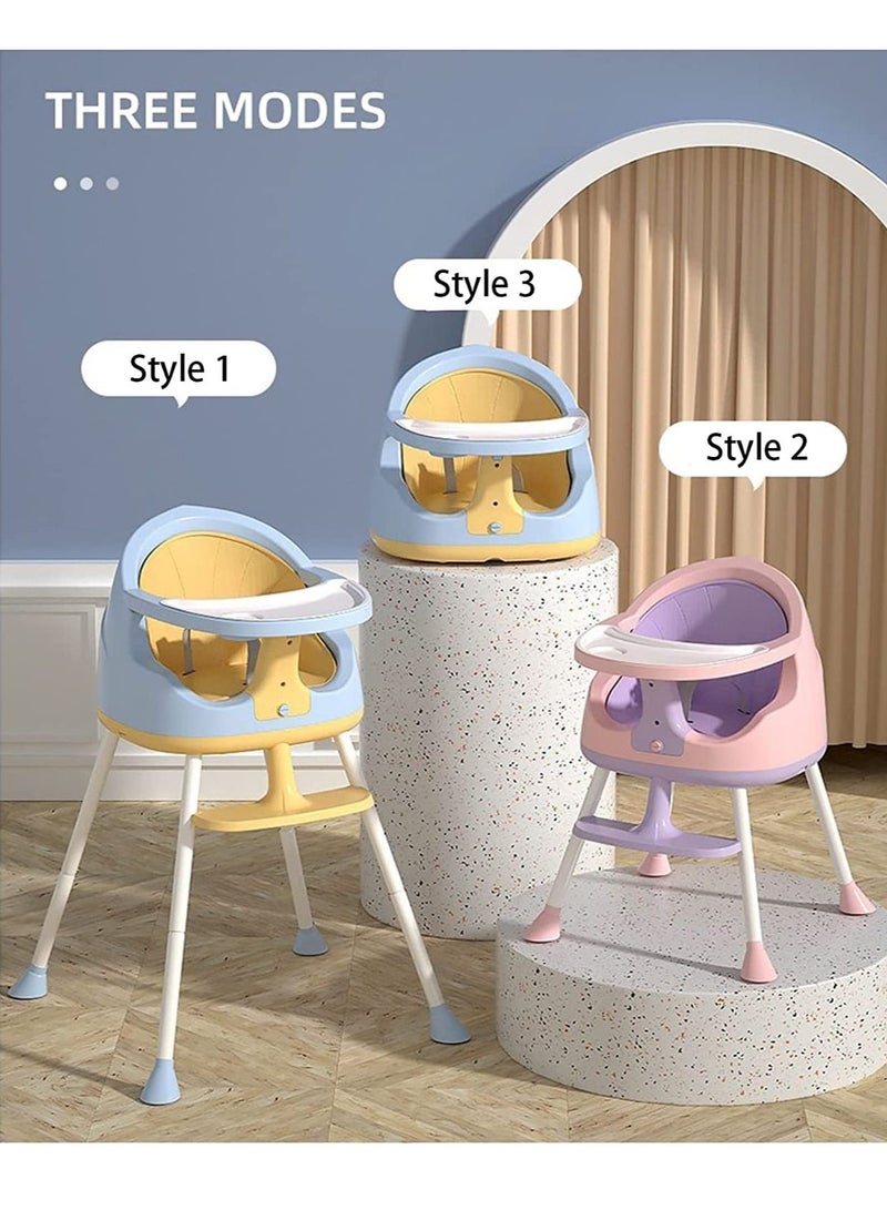 GT-Wheel Baby High Chair Adjustable 3 in 1 Dinning Chair (Princess pink) - Image 2