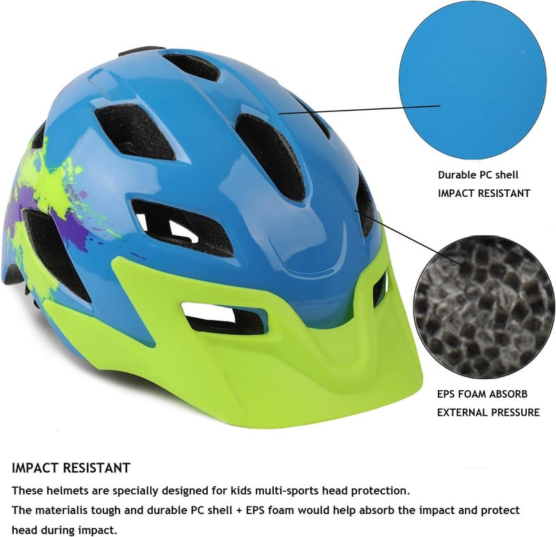 EXCLUSKY Kids Helmet, Exclusky Kids Bike Helmet Child Boys Girls Bike Helmet Age 5-13 Adjustable Bicycle Scooter Skating Cycle Helmet 50-57cm - Image 3