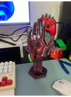 Cyberpunk Manipulator Handle Bracket 2077 Johnny Silver Hand Surrounding XBOX PS4/5 Handle Round Bottom Ornaments-Color:Black Red-Specifications:Right Hand Round Bottom