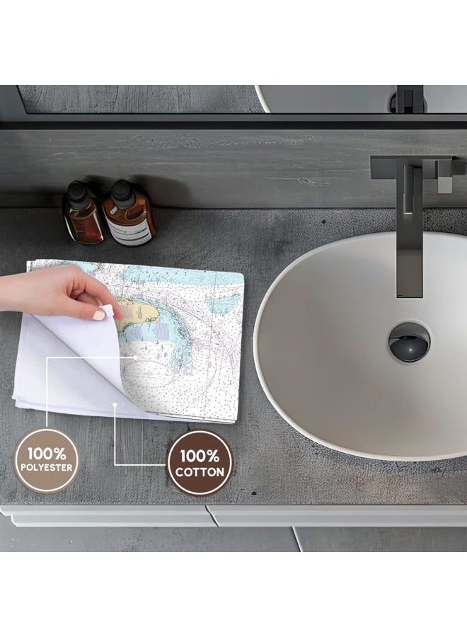 3DROSE 3D Rose Print of Cuba and Straights of Florida Chart TWL_204867_1 Towel, 15" x 22" - Image 4