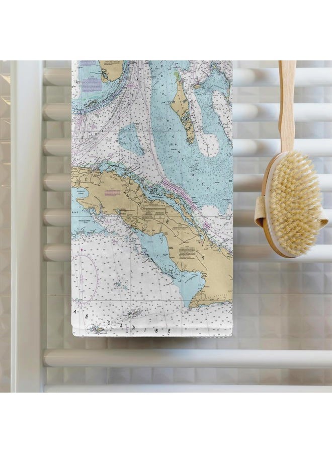 3DROSE 3D Rose Print of Cuba and Straights of Florida Chart TWL_204867_1 Towel, 15" x 22" - Image 2