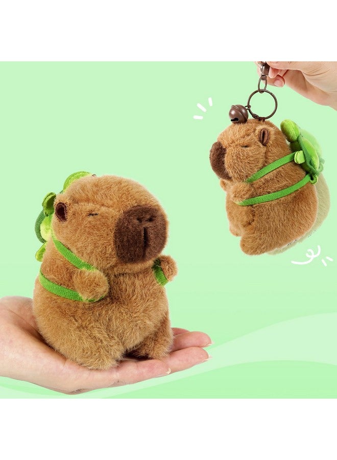 Ditucu 2 Pcs Capybara Plush Keychain Toys Kawaii Strawberry Turtle Capibara Stuffed Animal Dolls Pendant for Backpack Decoration Gift for Kids - Image 5