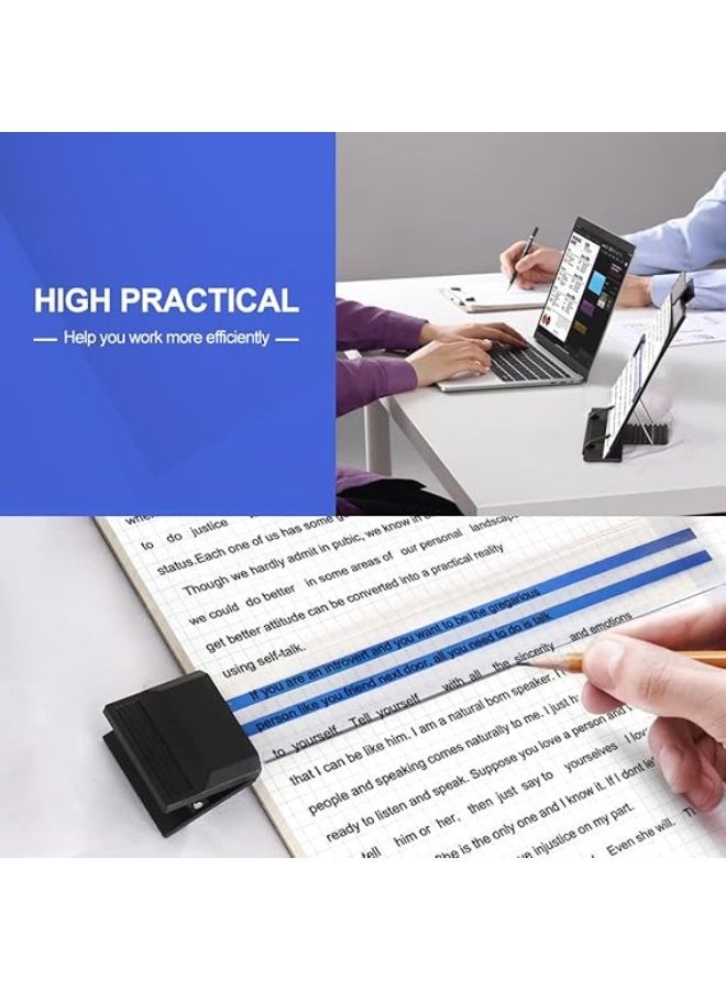 Copy Paper Holder Stand (Metal) with Adjustable Clip and Line Guide for Reading Typing, Desktop Stand for A4 Legal Size Documents Copyholder Multiple Viewing Positions Black - Image 2