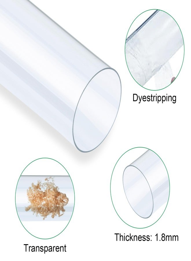 Xadnitu 4 Pieces 2-1/2" x 36" Clear PVC Pipes, Rigid Plastic Round Tubes with Strap Clamps for Home, Garden, Woodworking, DIY Dust Collection System - Image 2