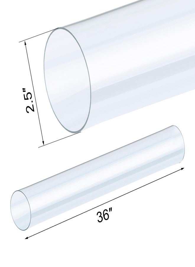 Xadnitu 4 Pieces 2-1/2" x 36" Clear PVC Pipes, Rigid Plastic Round Tubes with Strap Clamps for Home, Garden, Woodworking, DIY Dust Collection System - Image 3