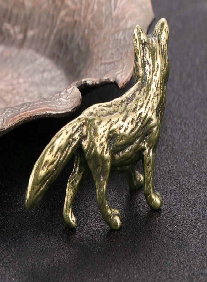 DMtse Brass Mini Adorable Animal Fox Decor Statue Figurines for Animal Sculpture Arts Table Centerpiece Home Gifts - Image 3
