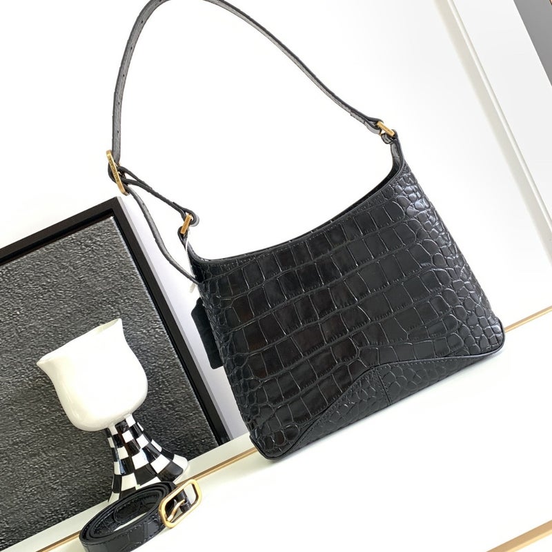 Crocodile Pattern Cowhide Shoulder Bag For Women 2024 Small Square Bag Handbag Crossbody Bag Trendy Style Trend - Image 3