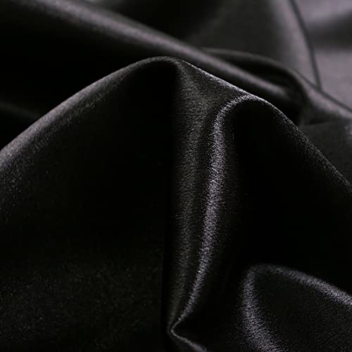 Yiemoge Satin Photography Background Silk, Glossy Fabric Cloth Backdrops for Goods, Crafts, Jewelry, Cosmetics, Food Photoshoot and Flat Lay (Black, 3.3×2.5ft/100×75cm) - Image 1