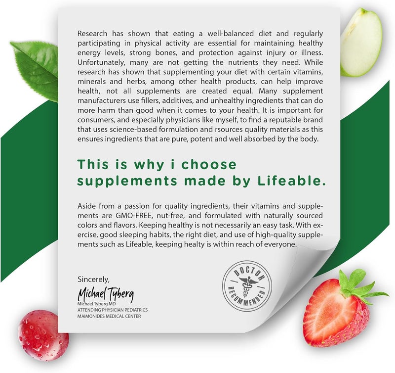 Lifeable Cranberry Gummies for Women  25000 mg Equivalency  Great Tasting Cranberry Supplement  for Urinary Tract Health Bladder  Kidney Support  Vegan and Non GMO Cranberries  60 Count - Image 5