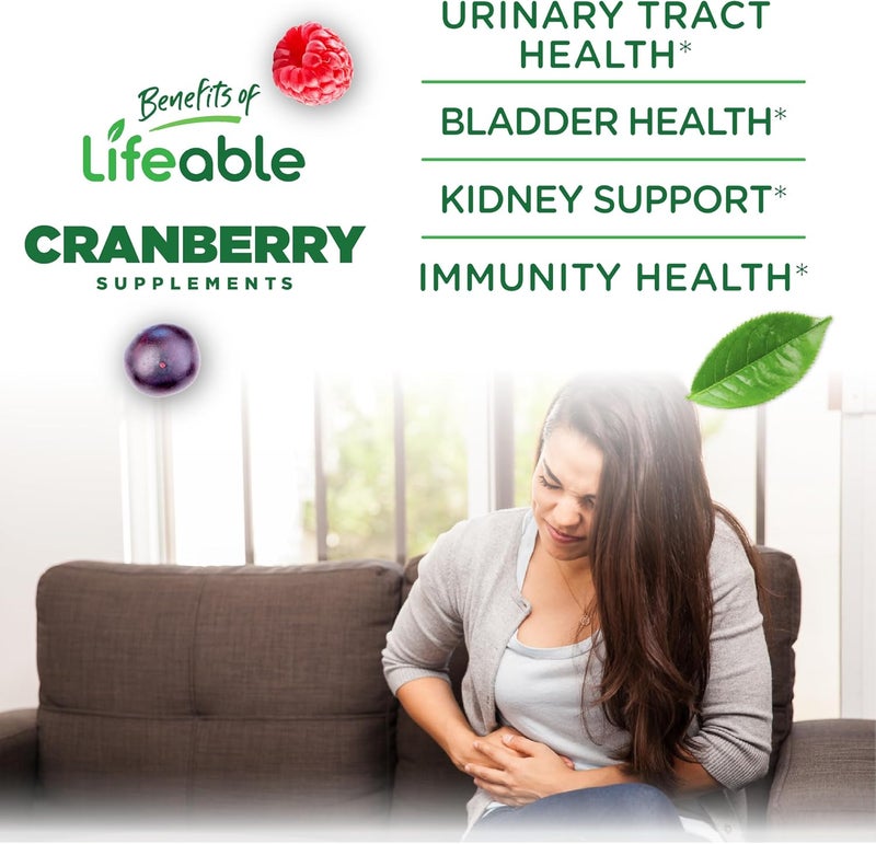 Lifeable Cranberry Gummies for Women  25000 mg Equivalency  Great Tasting Cranberry Supplement  for Urinary Tract Health Bladder  Kidney Support  Vegan and Non GMO Cranberries  60 Count - Image 3