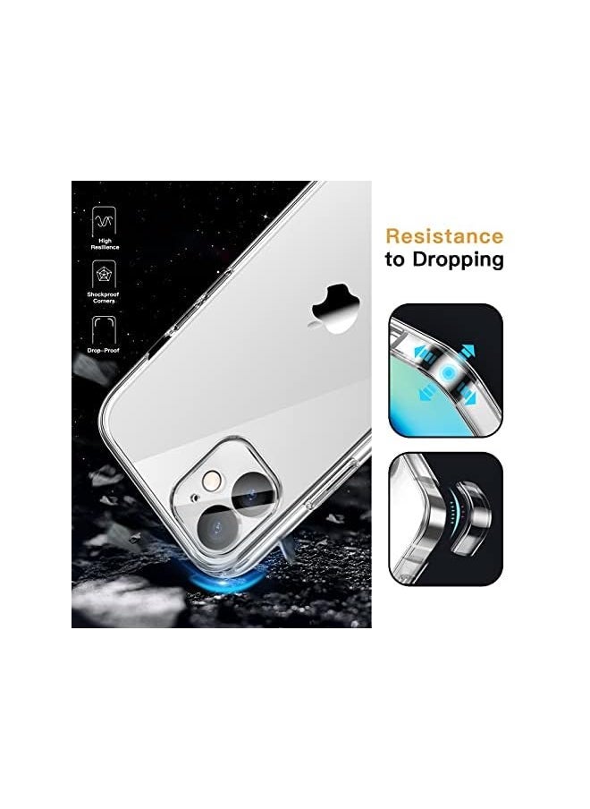 Jetech - Jetech 3 In 1 Case For Iphone 12 6.1 Inch With 2 Pack Screen Protector And 2 Pack Camera Lens Protector Non Yellowing Full Coverage Tempered Glass Film Shockproof Bumper Phone Cover Clear - Image 1