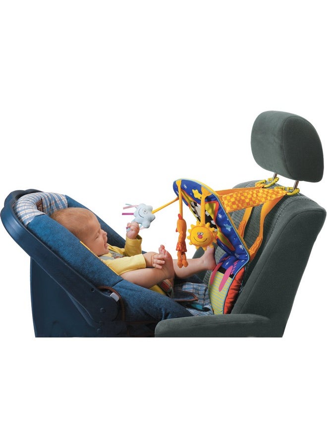 Taf Toys Taf Toys Toe Time Infant Car Seat Toy | Kick and Play Activity Center with Music, Lights, Mirror, and Jingling Toys | Fun Travel Baby Toy for Rear Car Seat | Easier Drive with Newborns, Babies  - Image 1