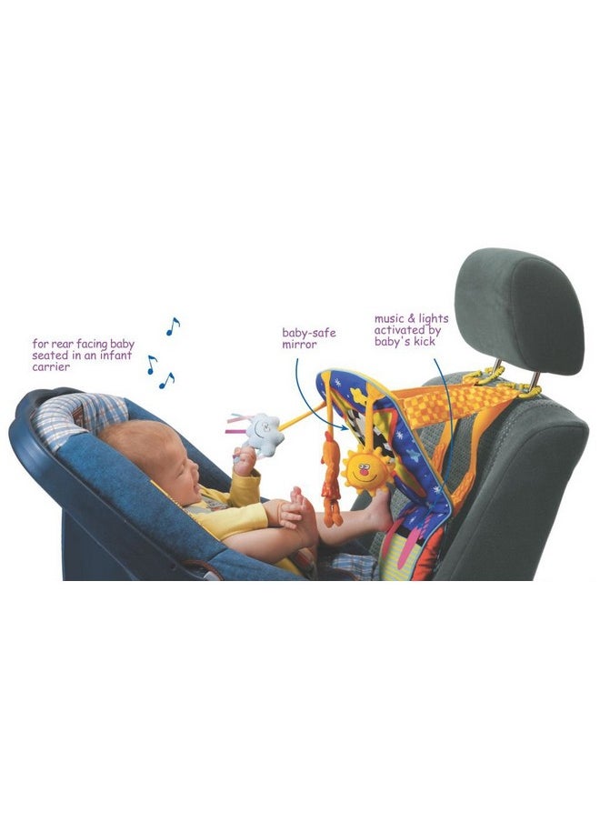 Taf Toys Taf Toys Toe Time Infant Car Seat Toy | Kick and Play Activity Center with Music, Lights, Mirror, and Jingling Toys | Fun Travel Baby Toy for Rear Car Seat | Easier Drive with Newborns, Babies  - Image 5