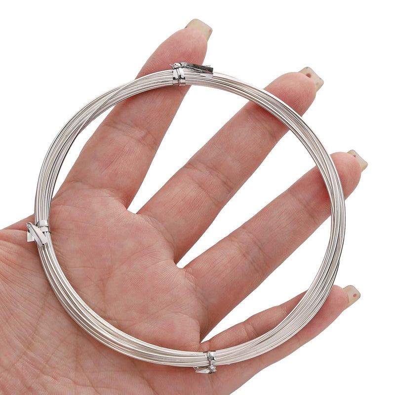 BEADIA Silver Plated Wire 0.8mm 5 Meters Bead Cord for Bracelet Necklace Charm Beading Jewelry Making Findings - Image 3