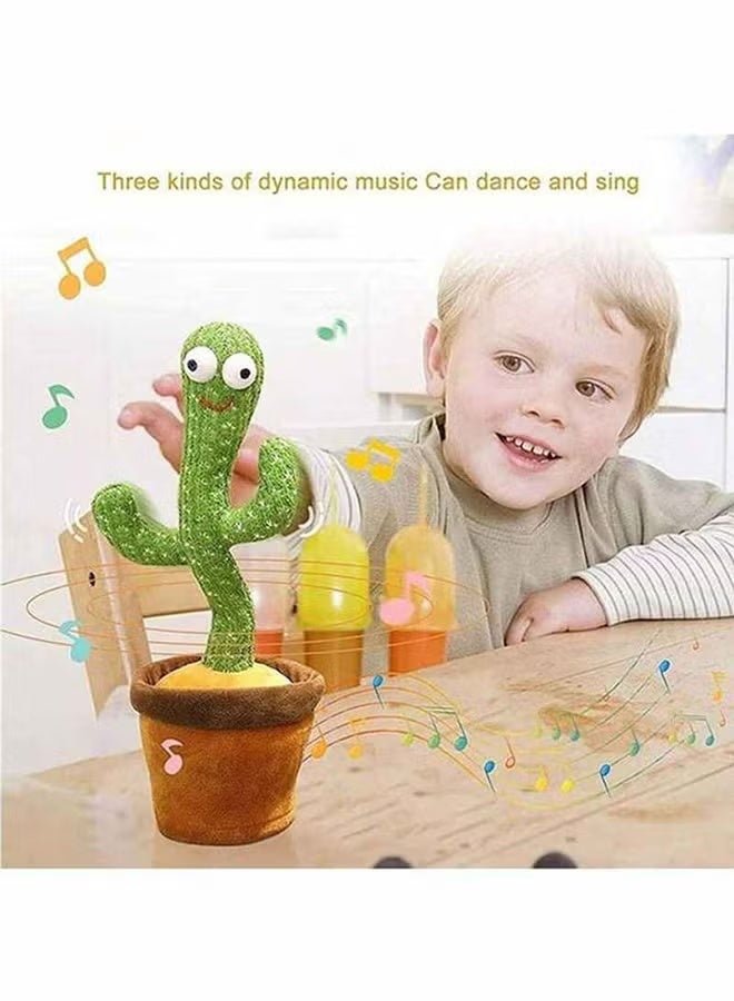 XiuWoo Electric Dancing Plant Cactus Plush Stuffed Toy -Green/Brown With Music For Kids ‎32 x 27 x 11.5cm - Image 2