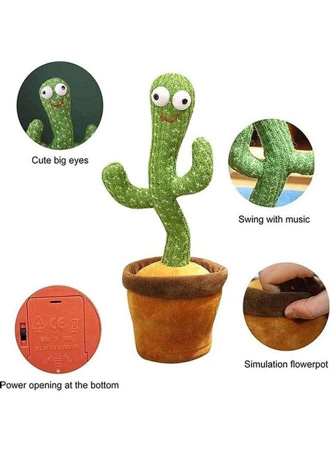 XiuWoo Electric Dancing Plant Cactus Plush Stuffed Toy -Green/Brown With Music For Kids ‎32 x 27 x 11.5cm - Image 4