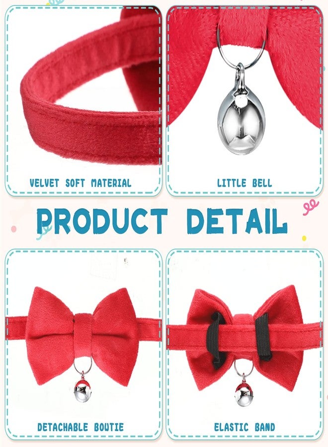 Yahenda 10 Pieces Cat Bowtie Collars with Bell Solid Colors Kitten Bow Breakaway Cat Bowtie for Boys Girls Adjustable Pet Collar with Safety Buckle Kitten Puppy Pet Accessories - Image 2