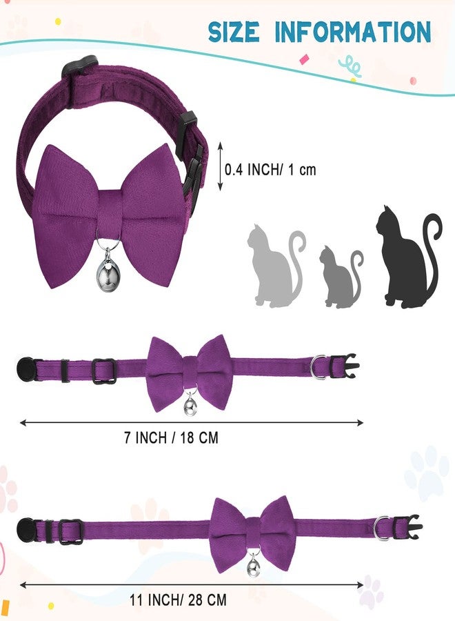 Yahenda 10 Pieces Cat Bowtie Collars with Bell Solid Colors Kitten Bow Breakaway Cat Bowtie for Boys Girls Adjustable Pet Collar with Safety Buckle Kitten Puppy Pet Accessories - Image 5
