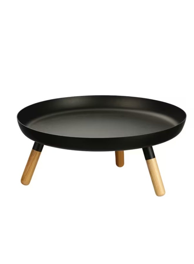 Felli Metal Serving Tray with Base Black and Brown Large Y1K150059