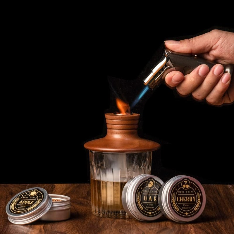 ComboJoy Bourbon Gifts for Men - Cocktail Smoker Kit with Torch and Wood Chips for Whiskey and Bourbon, Old Fashioned Cocktail Kit, Whiskey Gifts, for Dad, Husband and Cocktail Lovers - Image 3