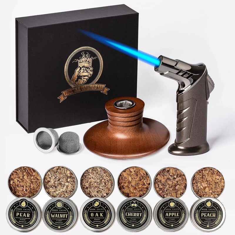 ComboJoy Bourbon Gifts for Men - Cocktail Smoker Kit with Torch and Wood Chips for Whiskey and Bourbon, Old Fashioned Cocktail Kit, Whiskey Gifts, for Dad, Husband and Cocktail Lovers - Image 1