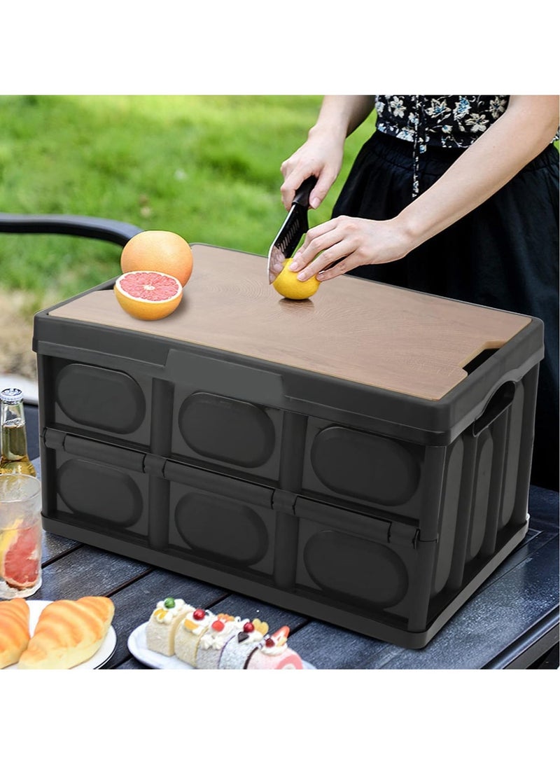 Folding Storage Box, 30L Removable Multifunctional Outdoor Storage Box for Outdoor - Image 1