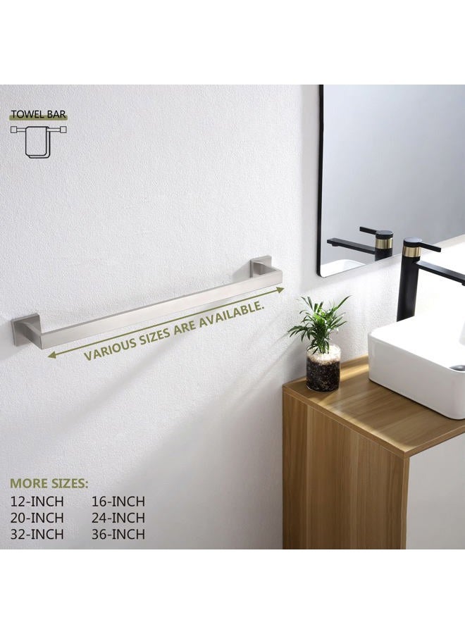 KOKOSIRI 24-Inch Single Towel Bar, Bathroom Kitchen Towel Holder, Wall Mounted SUS304 Stainless Steel Towel Rack, Brushed Nickel, B4003BR-L24 - Image 3