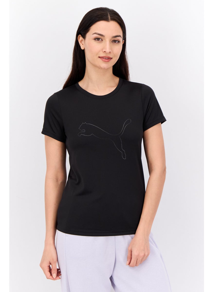 PUMA Women Sportswear Fit Short Sleeve Training Top, Black  - Image 1
