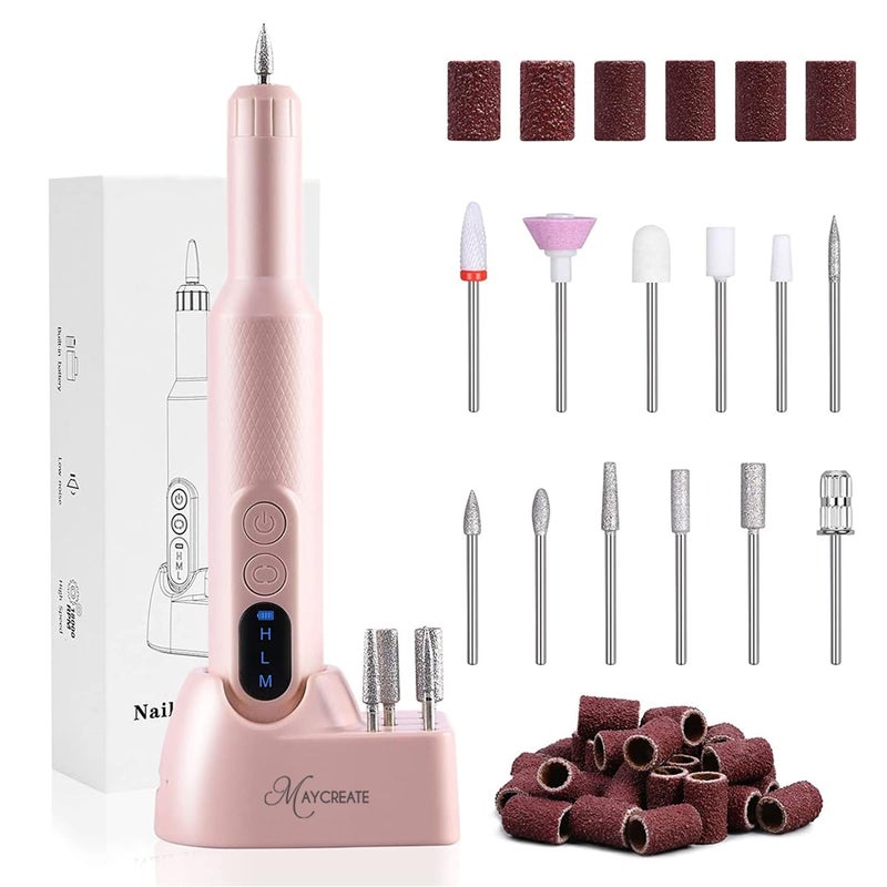 MAYCREATE Cordless Nail Drill Machine with Drill Bit Kit Professional Adjustable Nail Machine for GelExtensionSalon Electric Manicure Pedicure Kit - Image 1