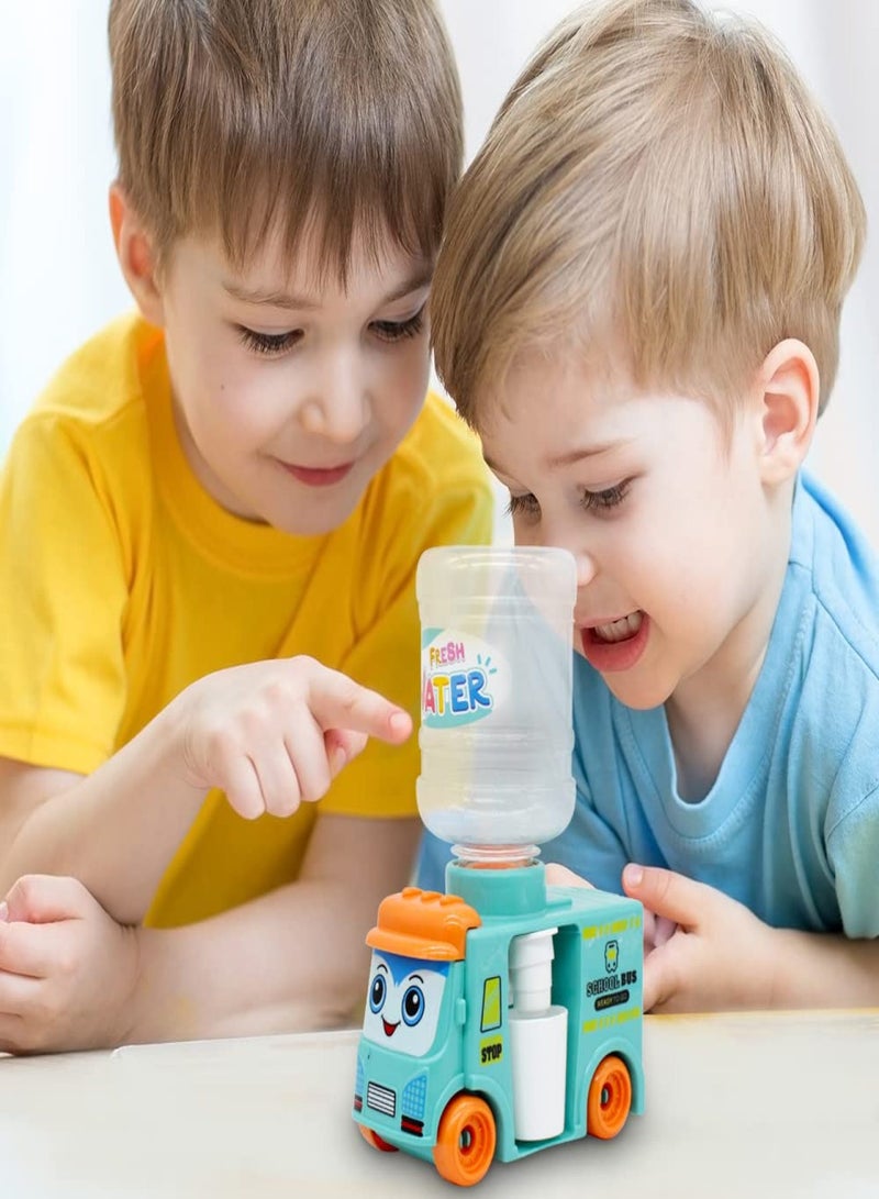 Mini Water Dispenser Toy School Bus Water Dispenser Children Children Toys 0-3 Years Old Boys and Girls (1 Powder 1 Blue) - Image 5