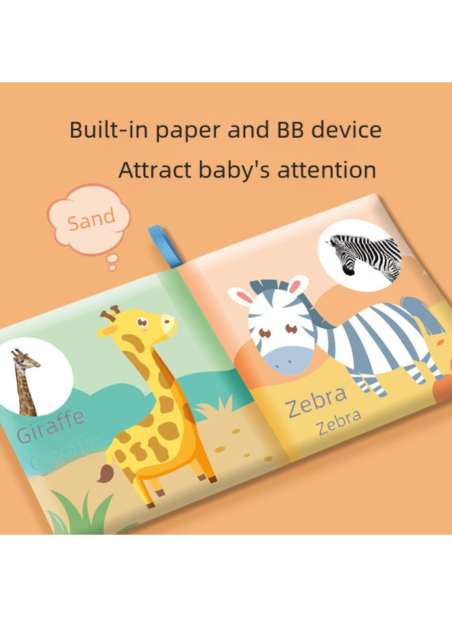 Baby Cloth Book Ring Paper BB Whistle Can't Tear Three-dimensional Cloth Book Baby Early Childhood Education Cognition Bite Book Toy-Color:Character Cloth Book (opp Bag)  - Image 4