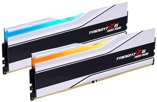 G.SKILL Trident Z5 Neo RGB Series DDR5 RAM (AMD Expo & Intel XMP 3.0) 64GB (2x32GB) 6000MT/s CL36-36-36-96 1.35V Desktop Computer Memory U-DIMM - Matte White (F5-6000J3636F32GX2-TZ5NRW) - Image 1
