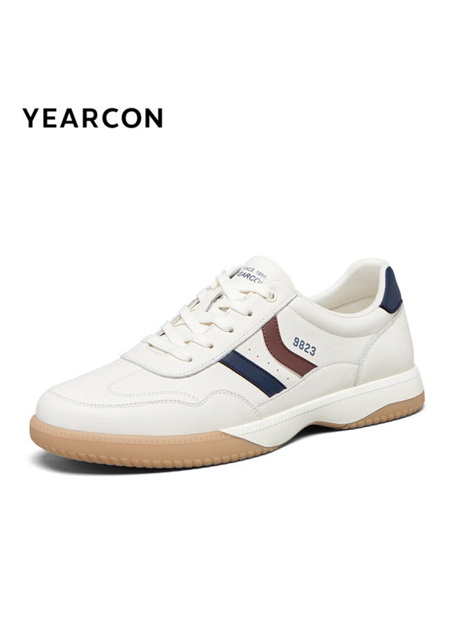 YEARCON Yierkang Men's Shoes Forrest Gump Shoes Sports Casual Shoes Retro Comfortable German Training Board Shoes 57943w Beige/blue Size 39 - Image 3