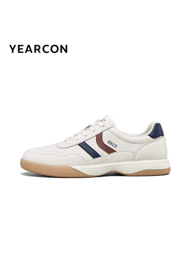 YEARCON Yierkang Men's Shoes Forrest Gump Shoes Sports Casual Shoes Retro Comfortable German Training Board Shoes 57943w Beige/blue Size 39 - Image 4