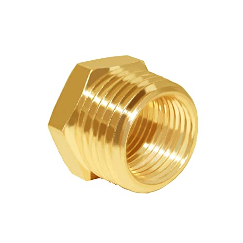 Hooshing 6PCS Brass Reducer Hex Bushing 1/2" NPT Male to 3/8" NPT Female Thread Pipe Fitting Atapter - Image 4