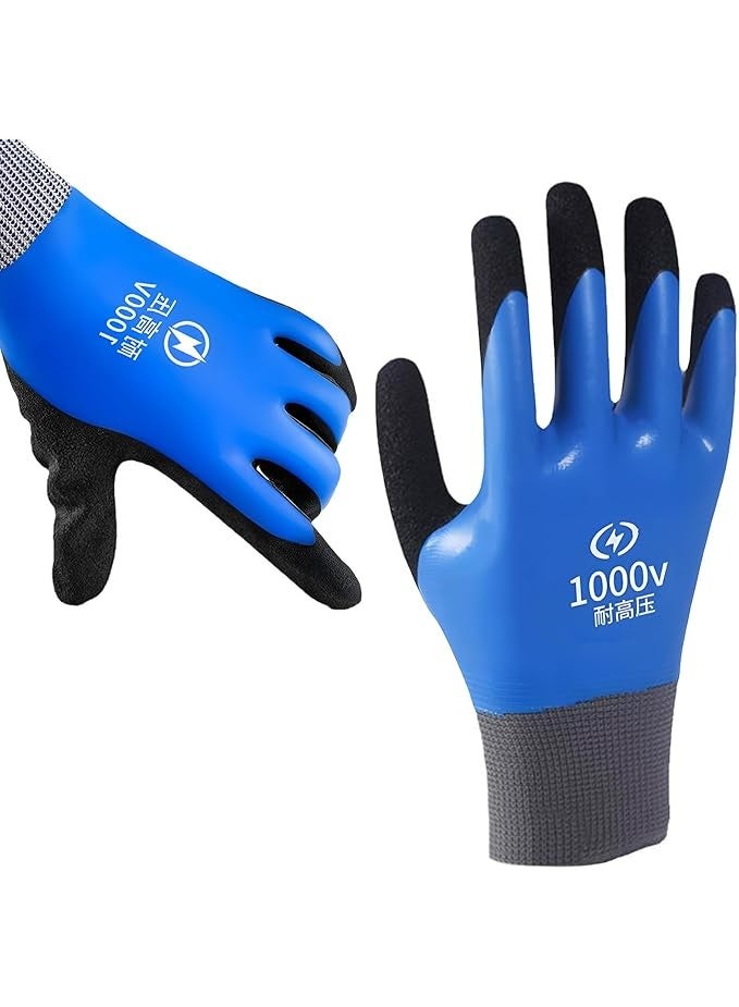 يوڠام قفازات عمل عازلة 1000 فولت، قفازات أمان للجهد العالي مع حماية من الحرارة ومقاومة اللهب، قفازات عازلة مريحة لأعمال الصيانة الكهربائية والاستخدام الصناعي - Image 1