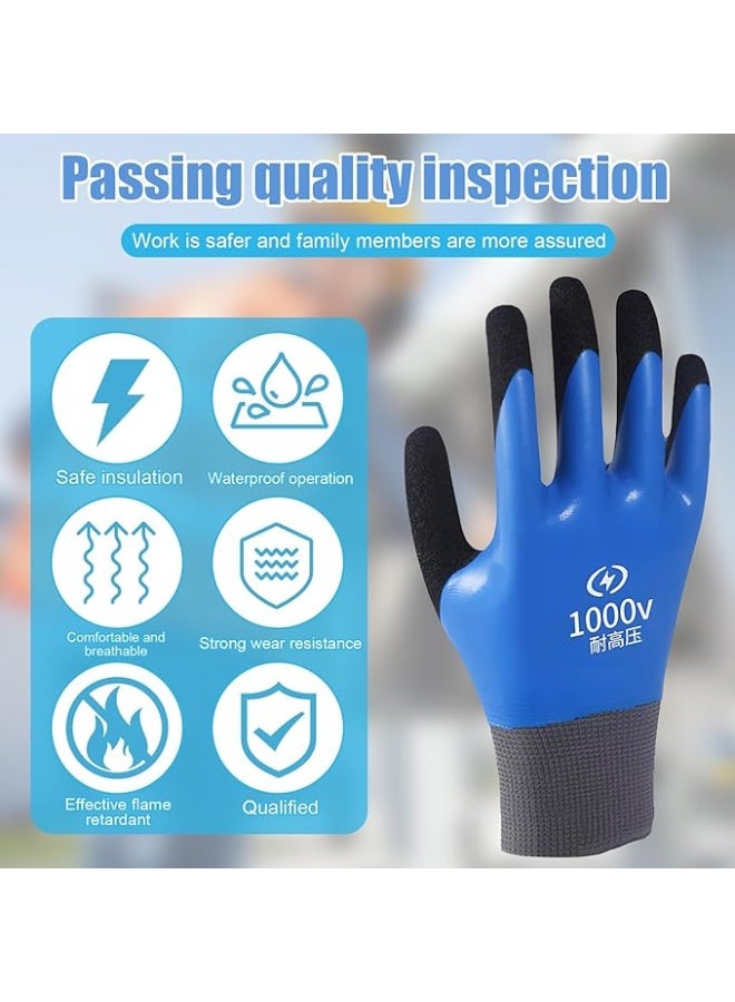 يوڠام قفازات عمل عازلة 1000 فولت، قفازات أمان للجهد العالي مع حماية من الحرارة ومقاومة اللهب، قفازات عازلة مريحة لأعمال الصيانة الكهربائية والاستخدام الصناعي - Image 2